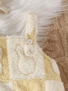 Baby Boys' Cute Rabbit Pattern Jumpsuit With Bibs And Sweater Set - Apricot - View 8