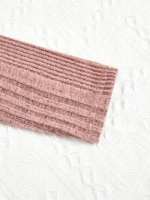 少女 2 件套长袖罗纹针织连衣裙 - 粉色 - 查看 3