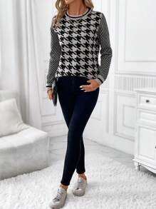 EMERY ROSE 女士大腦皮紋織圓領毛衣 - 彩色 - 查看 6