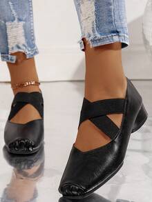 女士芭蕾平底鞋,輕便舒適的跳舞鞋,便於穿脫和柔軟的鞋底 - 黑色 - 查看 2