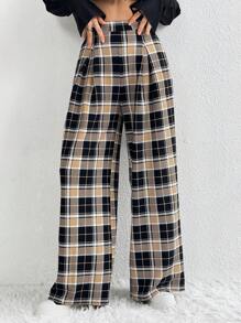 SHEIN Essnce Của phụ nữ Kẻ sọc Quần ống rộng - Nhiều màu - Xem 6