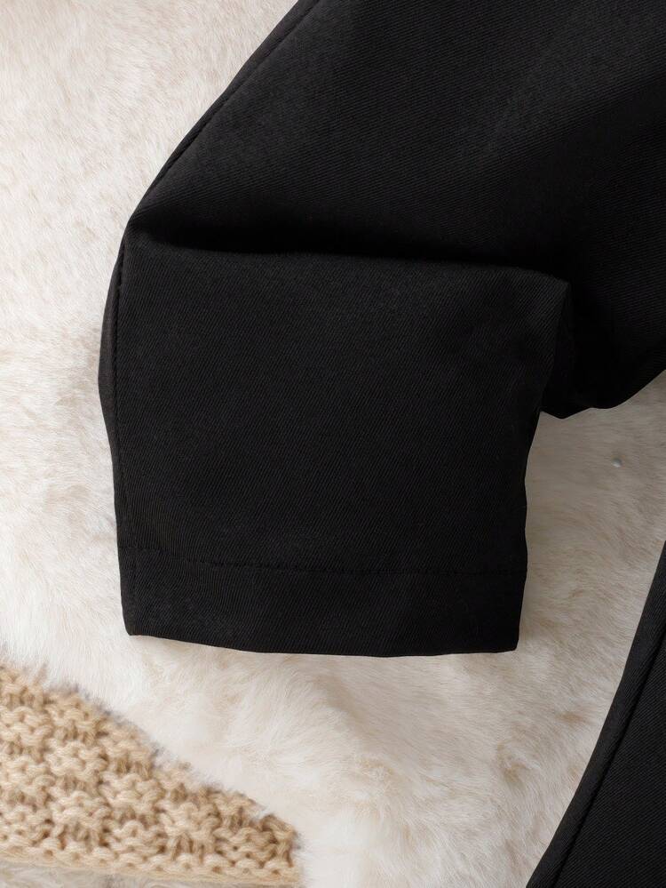 Baby Boys' Casual Vintage Woolen Jacket And Pants Set For Autumn And Winter