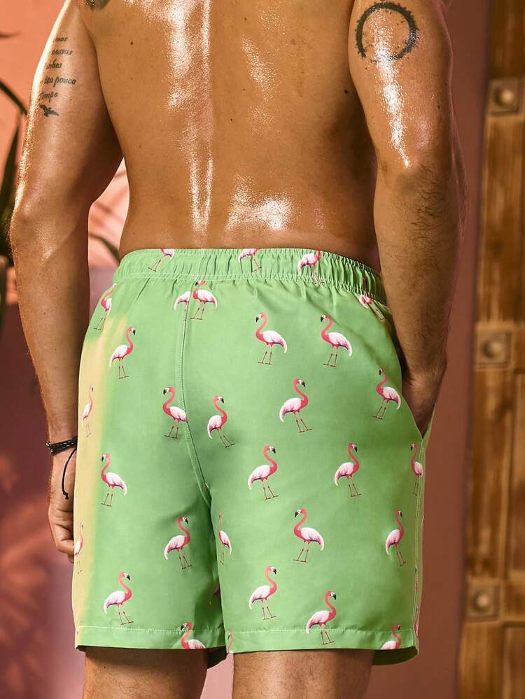 Men's Summer Holiday Flamingo Beach Shorts