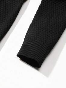 SHEIN Unity V領單排扣毛衣連衣裙 - 黑色 - 查看 7