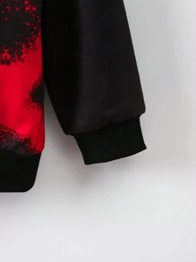 SHEIN Boys' Casual Letter & Duck Printed Sweatshirt With Ink Splash Decoration - Multicolor - View 3