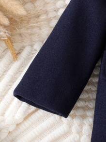 Baby Boys' Casual Vintage Woolen Jacket And Pants Set For Autumn And Winter