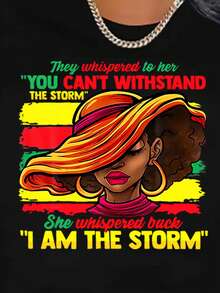 INAWLY Women's Character And Slogan Print T-shirt - Black - View 5