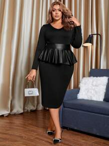 Celure Của phụ nữ Kích thước lớn Đen Váy bodycon - màu đen - Xem 4