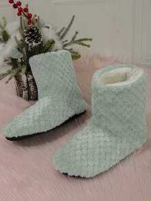 Dép đi trong nhà mềm mại ấm áp cho nữ, giày đi trong nhà thanh lịch có đế massage và chống trượt, thoải mái cho phụ nữ - màu xanh lá - Xem 6