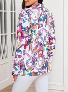 SHEIN Clasi 女士花卉印花全套西裝外套 - 彩色 - 查看 7