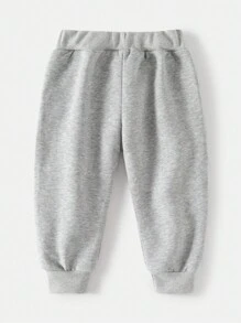 Young Boy Dinosaur Pattern Long Sleeve Sweatshirt And Pants Set - Grey - View 4