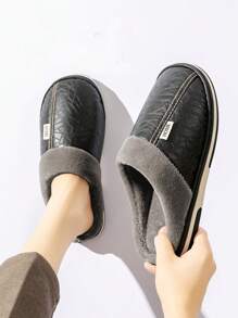 男士居家羊毛拖鞋 - 黑色 - 查看 4