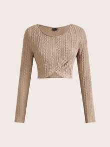 SHEIN LUNE 女士肋紋連身上衣和格紋裙套裝 - 彩色 - 查看 3