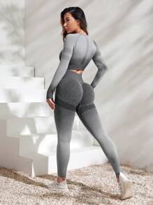Grey Gradient Sports Suit - Grey - View 2