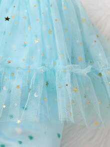 嬰兒女童雙層網眼打底褲 - 薄荷藍 - 查看 4