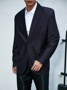 Manfinity Mode Men Plus Single-Breasted Suit Jacket