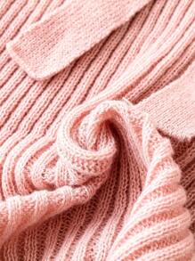 Celure 大尺碼燈籠袖束帶毛衣連身裙 - 珊瑚粉 - 查看 4