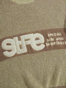 ROMWE MEN Street Life Áo khoác vai nam in chữ thả - màu xanh lá - Xem 4