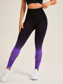 無縫高彈力漸變色中空透氣運動打底褲 - 彩色 - 查看 4