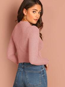 SHEIN Essnce 女性羅紋木耳邊T恤