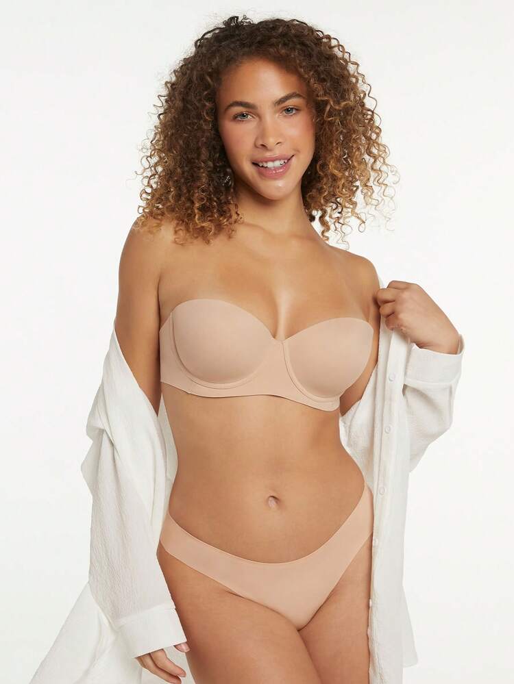 Dream Curve Support+ Strapless Push-Up Lingerie As Outerwear Basic Half Wedding Bra