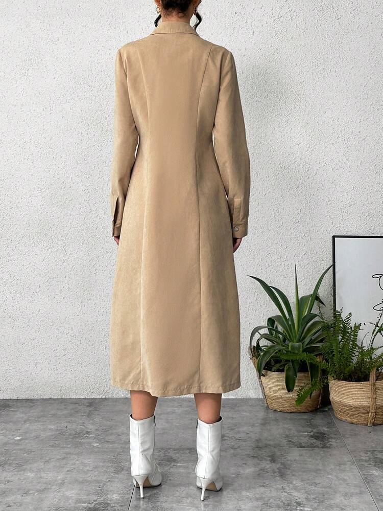 Artificial Suede Midi Dress