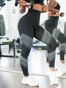 Liền mạch Quần Leggings thể thao - màu đen - Xem 4