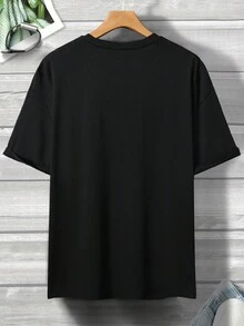 Manfinity Homme Lỏng lẻo phù hợp Nam In Lá thư Áo thun - màu đen - Xem 2