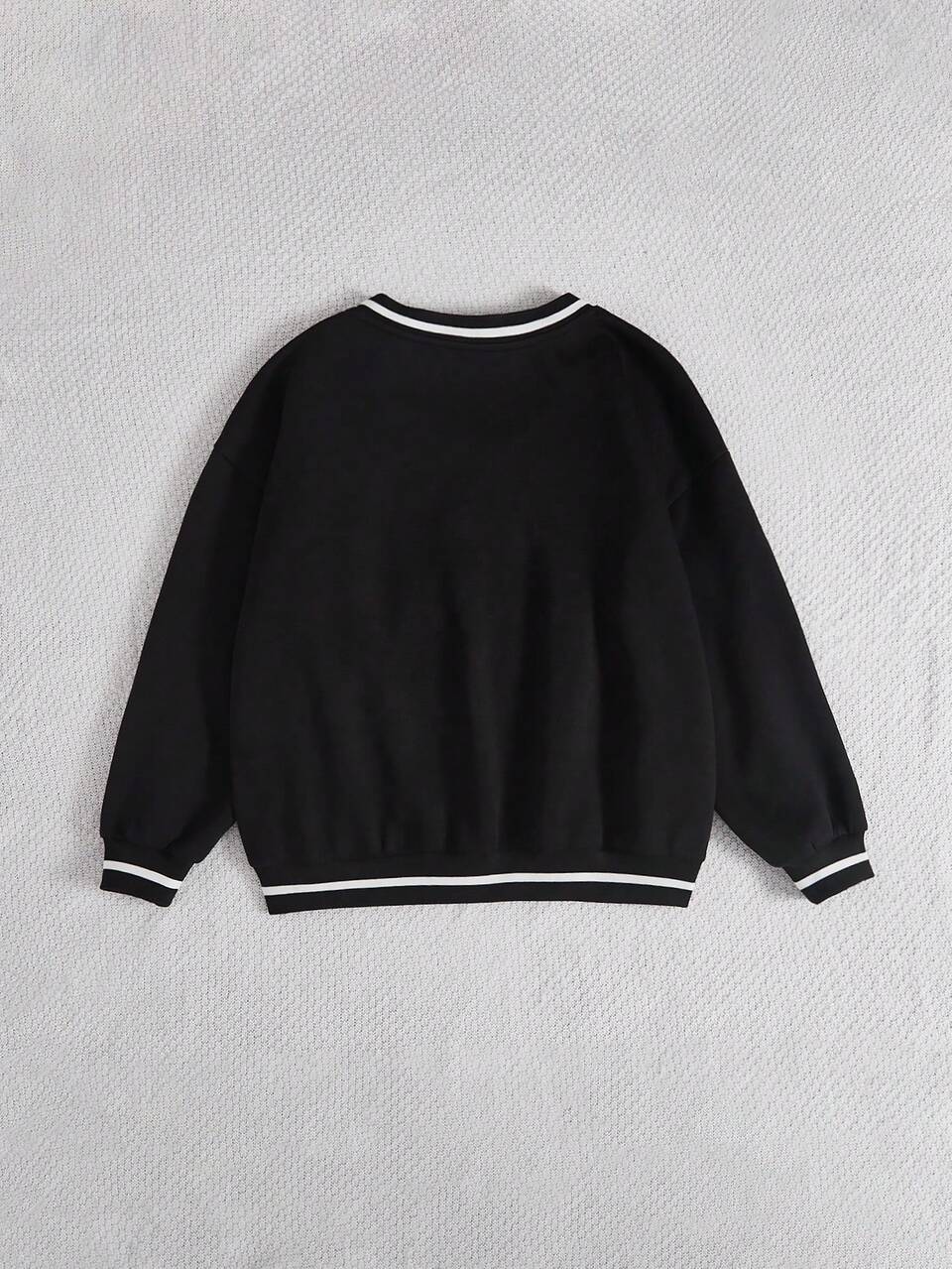 Teen Girls' Casual Round Neck Sweatshirt With Letter Print