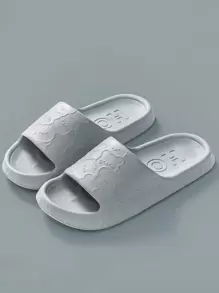 Dép đi trong nhà và phòng tắm nữ màu xám thời trang in hình gấu hoạt hình, chất liệu EVA dày dặn, chống trượt và khử mùi, nhẹ và mềm mại, phù hợp cho cả bốn mùa, mùa xuân và mùa hè. - Xám - Xem 6