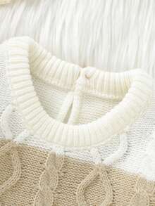 SHEIN Em bé Con trai Tương phản Màu sắc Áo len - màu xanh lá - Xem 4