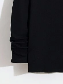 SHEIN Thiếu niên con trai Giải trí & Thoải mái Cơ bản Sọc Vòng cổ Tay áo dài Áo - màu đen - Xem 4