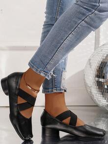 女士芭蕾平底鞋,輕便舒適的跳舞鞋,便於穿脫和柔軟的鞋底 - 黑色 - 查看 4