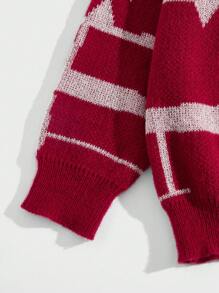 ROMWE MEN Street Life Herren Drop Shoulder Pullover mit Stehkragen und Farbblock Motiv