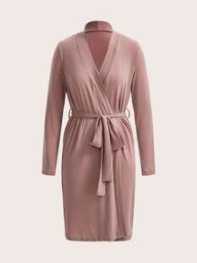女士休闲睡袍 - 藕粉色 - 查看 1