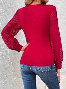 SHEIN Tall 女士羅紋領長袖襯衫