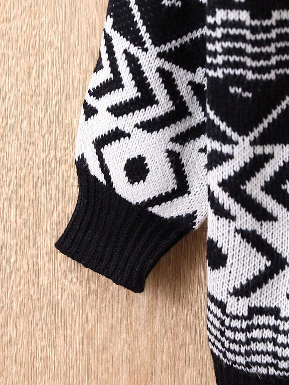 Geometric Pattern Cardigan, For Tween Girls