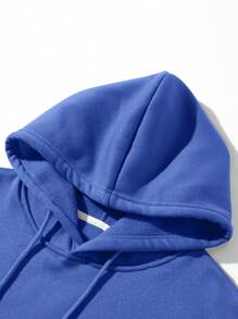 Sudadera Con Capucha Y Estampado Azul Para Hombre - Negro - Ver 4