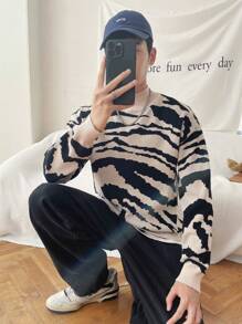 Claim Dot Nam Mô hình ngựa vằn Cổ áo cao Áo len - Nhiều màu - Xem 3