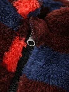 嬰兒男童厚絨保暖格紋外套 - 彩色 - 查看 5