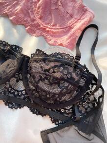 3pcs/Set Lingerie Bra Set (Black, White, Pink) - Multicolor - View 8
