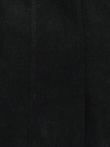 SHEIN Franclia 大碼西裝領雙排釦花呢外套 - 黑色 - 查看 7