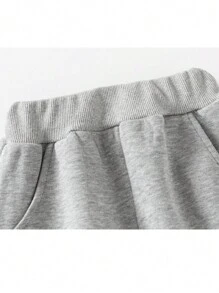 Young Boy Dinosaur Pattern Long Sleeve Sweatshirt And Pants Set - Grey - View 8