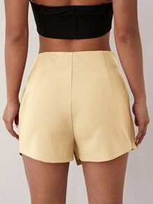 SHEIN SXY Solid Color Split Hem Skorts - Apricot - View 2