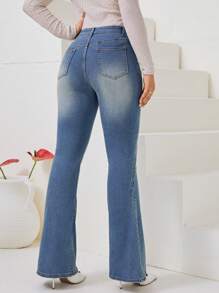 SHEIN Privé Slim Flared Jeans