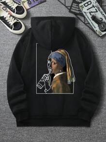 Nam Mô hình Cartoon Hoodie Áo nỉ - màu đen - Xem 5
