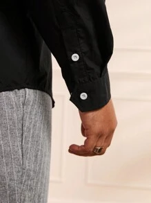 GENTILAND 超大号男士大码休闲长袖梭织衬衫