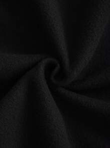 SHEIN EZwear 大尺碼女標語印花圓領衛衣 - 黑色 - 查看 3