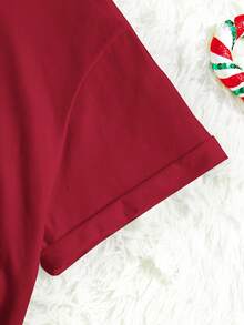 SHEIN EZwear 女士大尺碼聖誕印花t恤