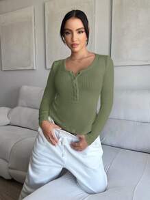 SHEIN SXY Camiseta Sólida De Color Para Mujer